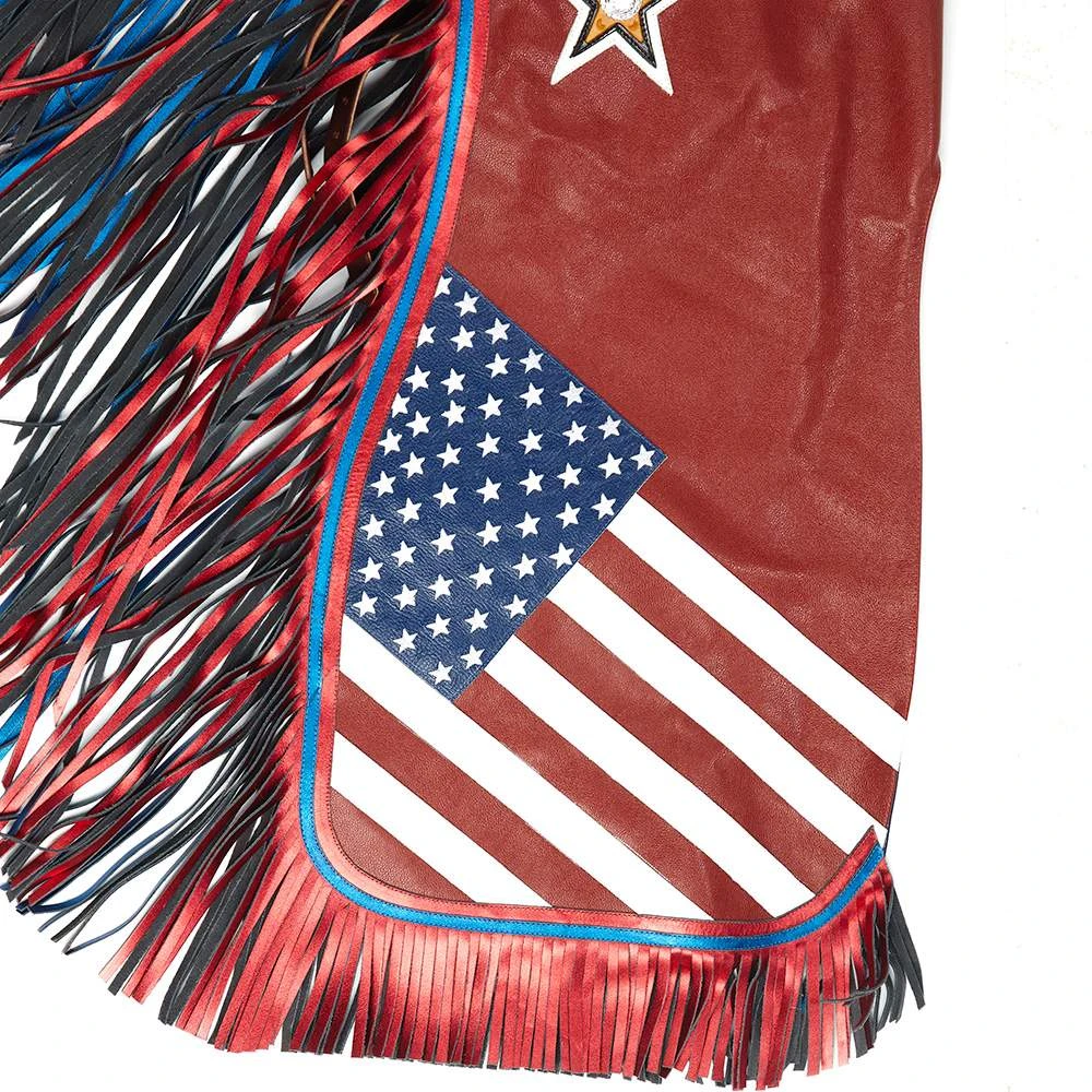 Jerry Beagley Braiding Co. Regular Adult Chap W/Flag - Image 5