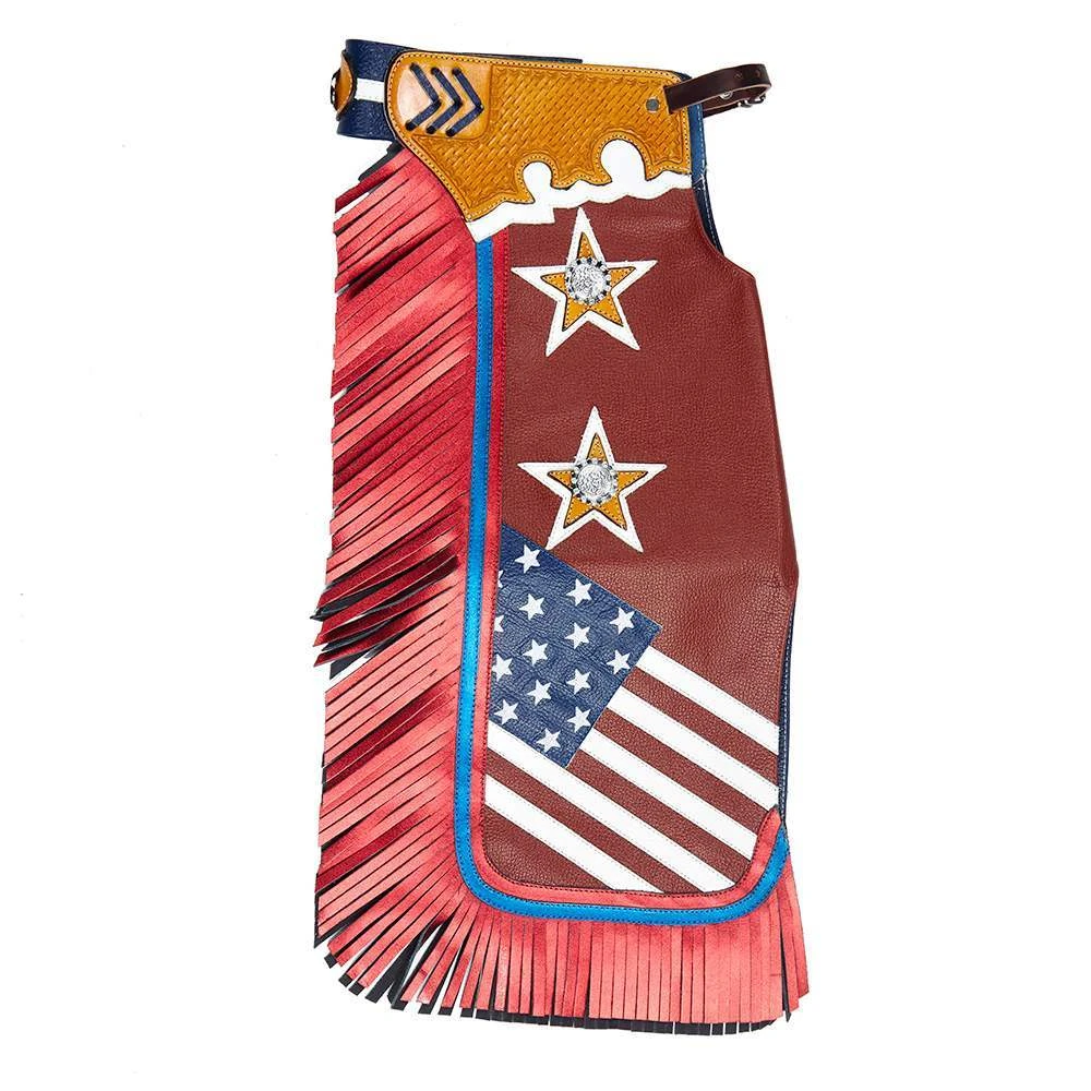 Jerry Beagley Braiding Co. Child/Peewee Chaps W/Flag - Image 4