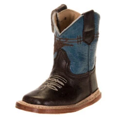 Roper Footwear Infant Cowbaby Brown And Blue Top Boot