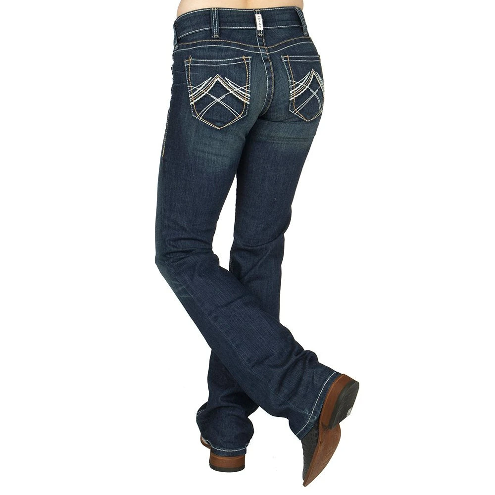 Ariat R.E.A.L. Mid Rise Stretch Whipstitch Boot Cut Jean