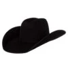 Rodeo King 7X Black Felt With Black Bound Edge 4 1/2in. Brim Open Crown