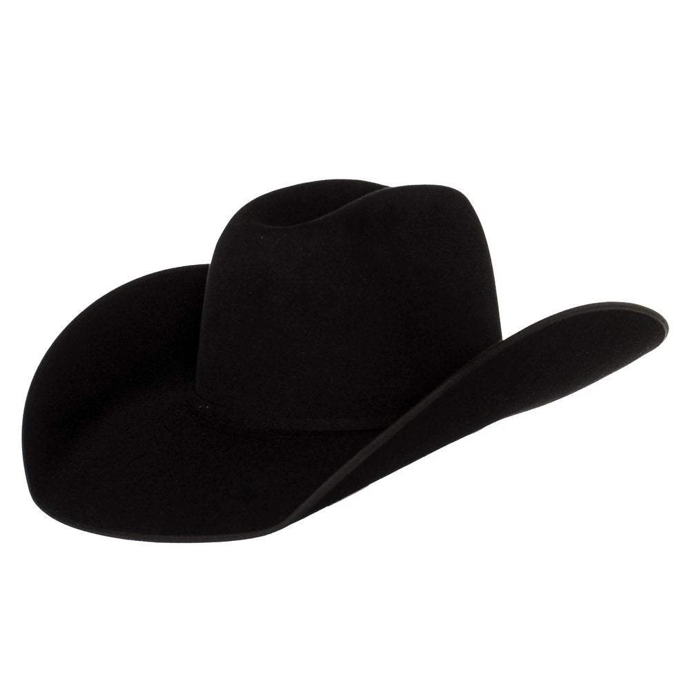 Rodeo King 7X Black Felt With Black Bound Edge 4 1/2in. Brim Open Crown