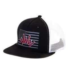 Best Ever Black USA Flat Brim Flag Cap