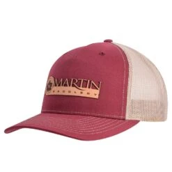 Martin Saddlery Cardinal And Tan Etched Leather Logo Cap