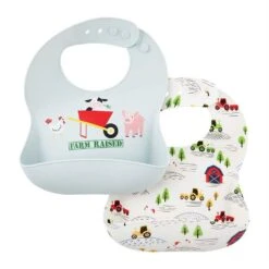 Mud Pie Farm Silicone Bib Set