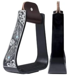 Professionals Choice Turquoise Feather Stirrups