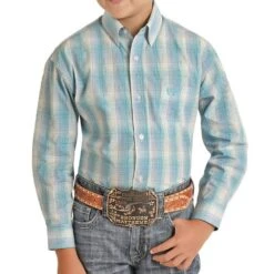 Boy's Panhandle Turquoise Check Shirt