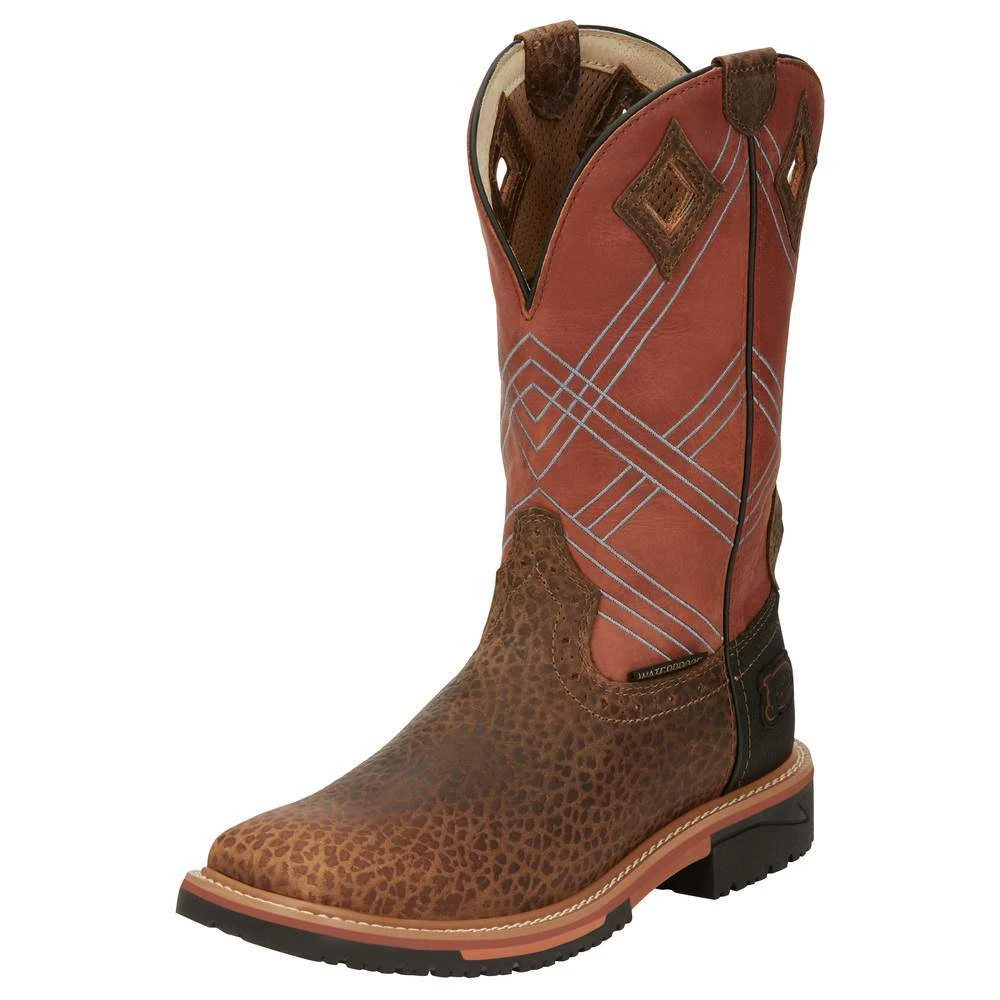 Justin Boots Men's Stampede Hybred Dalhart Brown Waterproof Soft Toe Work Boot
