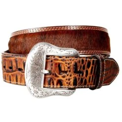 Gem Dandy Accessories Men's Two Tone Hair On Hide Belt