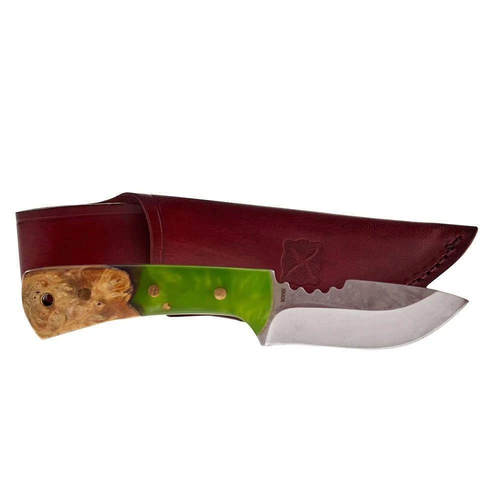 Western Fashion Twisted X Fixed Blade Rosewood Acrylic Knife W/Sheath XK406