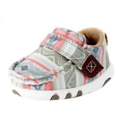 Twisted X Infant Hooey White And Tonal Stripes Driving Mocs