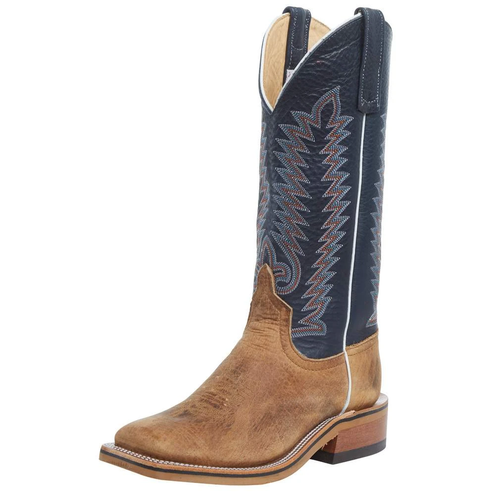 Anderson Bean Men`s RR American Distressed Buffalo 13` Navy Bulldozer Top Boot