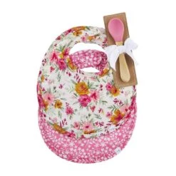 Mud Pie Fall Floral Bib And Spoon Set