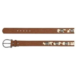 Women's Catchfly Hair-On Hide Inlay Belt With Conchos