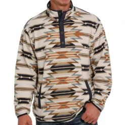 Men's Cinch Aztec Print Quarter Snap Fleece Pullover