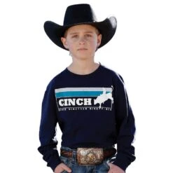 Cinch Boys Navy Long Sleeve Graphic Tee