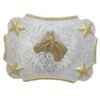 Kid's M&F Silver And Gold Horse Head Buckle