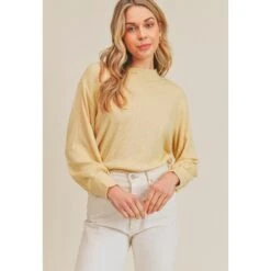 Lush Clothing Women's Butter Mock Neck Top