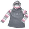 Cowgirl Hardware Girls Pink And Grey Long Sleeve Hoody