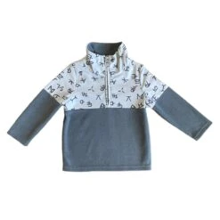 Shea Baby Boy's Grey Brand Fleece Zip Up Sweatshirt