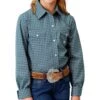 Roper Girl's Blue Print Western Snap Shirt