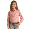 Panhandle Girls Long Sleeve Print Snap Shirt