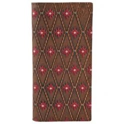 Mens Red Dirt Hat Co Rodeo Wallet Red Southwest Pattern