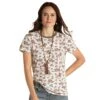Panhandle Womens White Wagon Print Tee