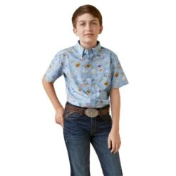 Ariat Boy's Mauri Lilac Classic Short Sleeve Shirt
