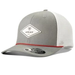Men's Grey And White Flexfit Cap