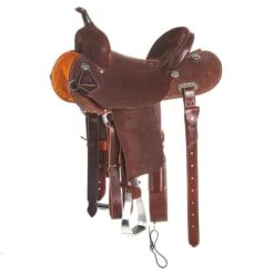 Burns Saddlery 14 Inch 30HD Chocolate Roughout Barrel Saddle