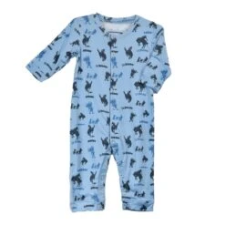 Cowboy Hardware Boys Bucking Horse Print Romper Blue