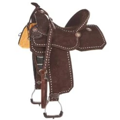 Tomahawk Chocolate Roughout 14 Inch Lightweight Barrel Saddle With Buckstitch