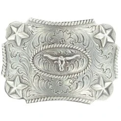 Kids Silver Longhorn Buckle