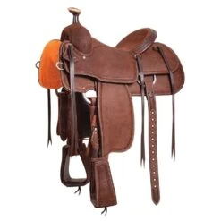 Martin Team Roping Saddle Chocolate Roughout With San Carlos Border