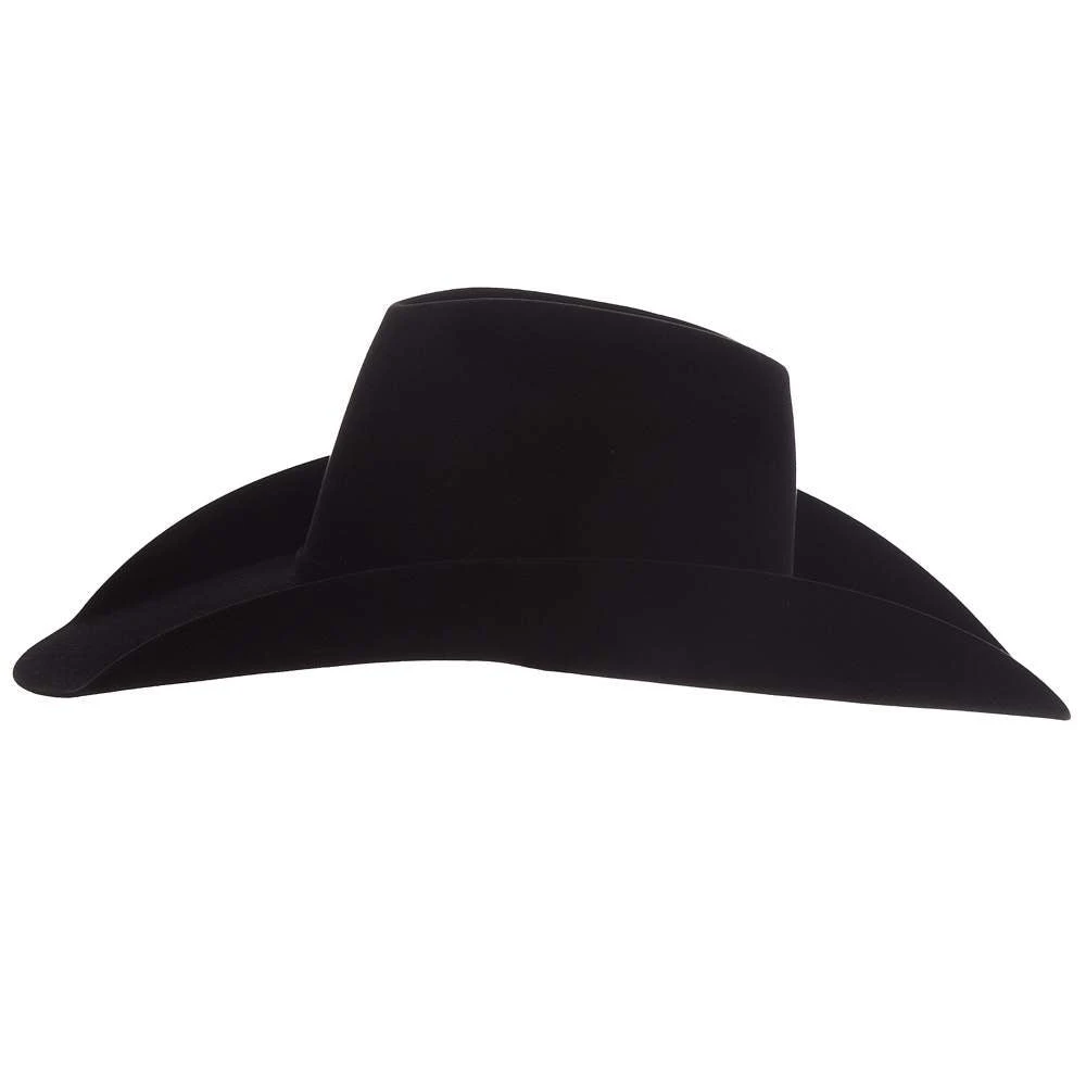 American Hats 20X Black Self Band Open Crown 5in. Brim Felt Cowboy Hat - Image 3