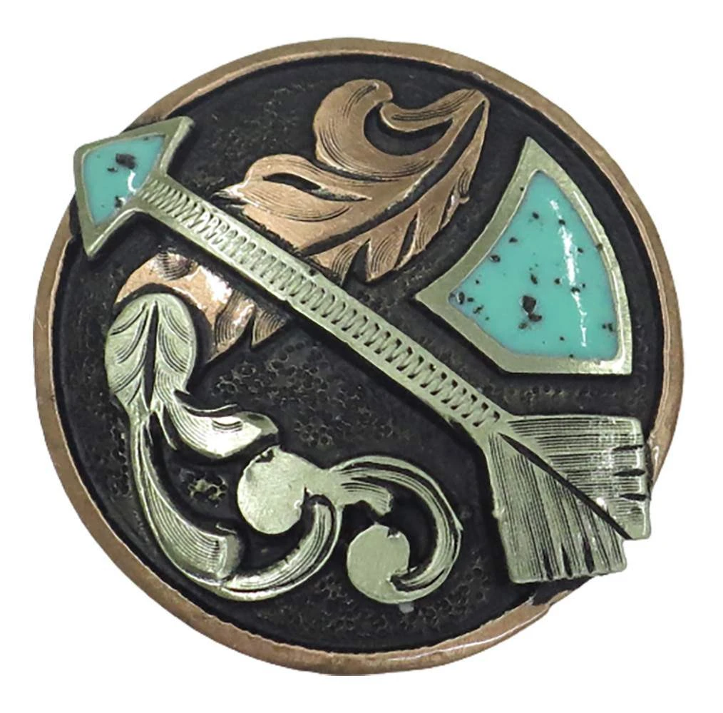 NRS Turquoise Arrow Round Saddle Concho Set