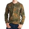 Rasco Fr Men's Camo Long Sleeve Flame Resistant FR Henley T-Shirt