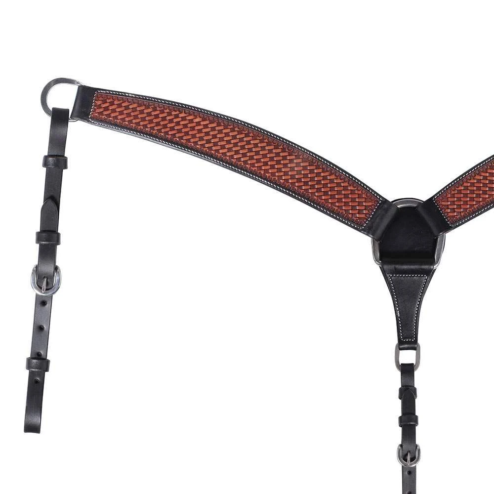 Professionals Choice Chestnut/Black Basketweave Breast Collar - Image 2