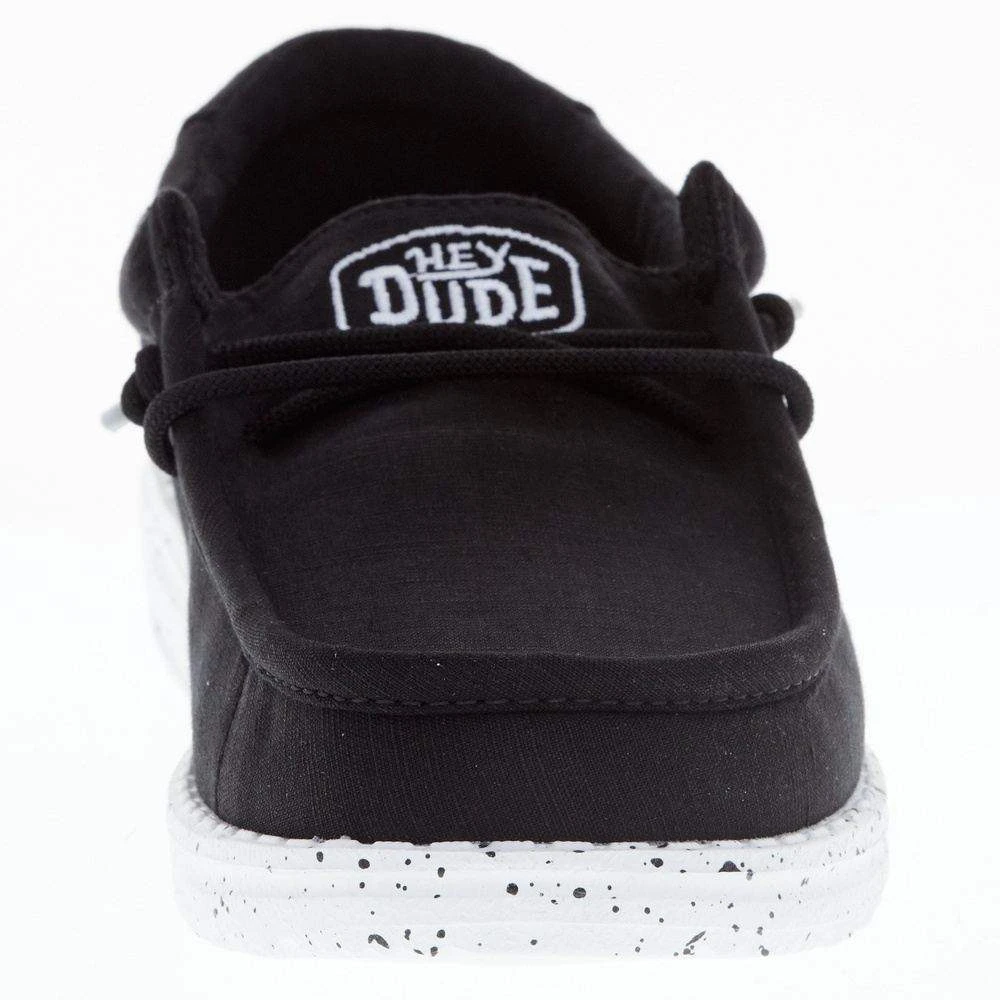 Heydude Youth Hey Dude Wally Slub Black Canvas Casual Shoe - Image 2
