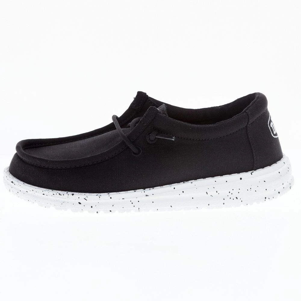 Heydude Youth Hey Dude Wally Slub Black Canvas Casual Shoe - Image 3