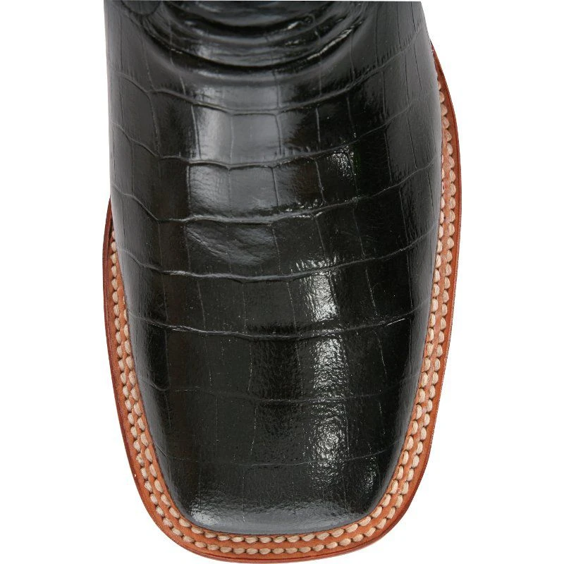 Ferrini Men's Black Gator Belly Print Cowboy Boots - Image 2