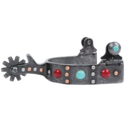 Professionals Choice Red And Turquoise Dot Ladies Spurs