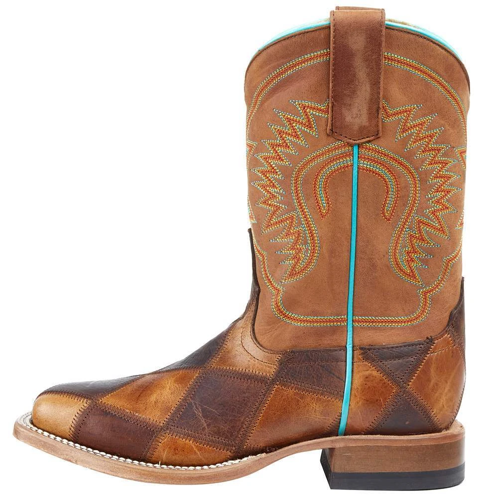 Horsepower Boots Kid's Crazy Train Patchwork Cowboy Boots - Image 3