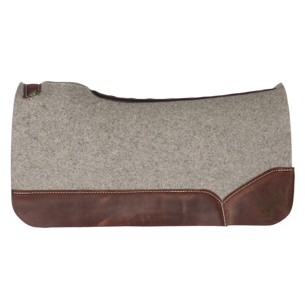 Best Ever Pads Kush 1 Inch Felt Saddle Pad With Burgundy Oiled Wear Leathers - Image 2