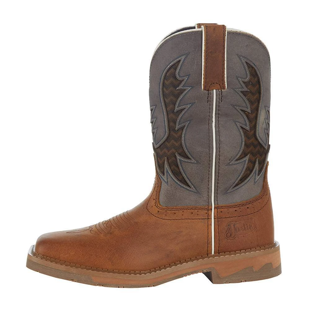 Justin Boots Men`s Stampede Bolt Redwood Water Buffalo 11in Independence Boot - Image 3