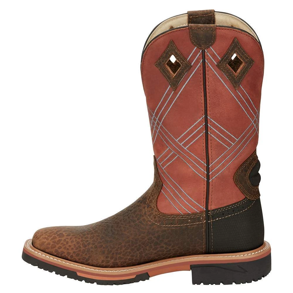 Justin Boots Men's Stampede Hybred Dalhart Brown Waterproof Soft Toe Work Boot - Image 3