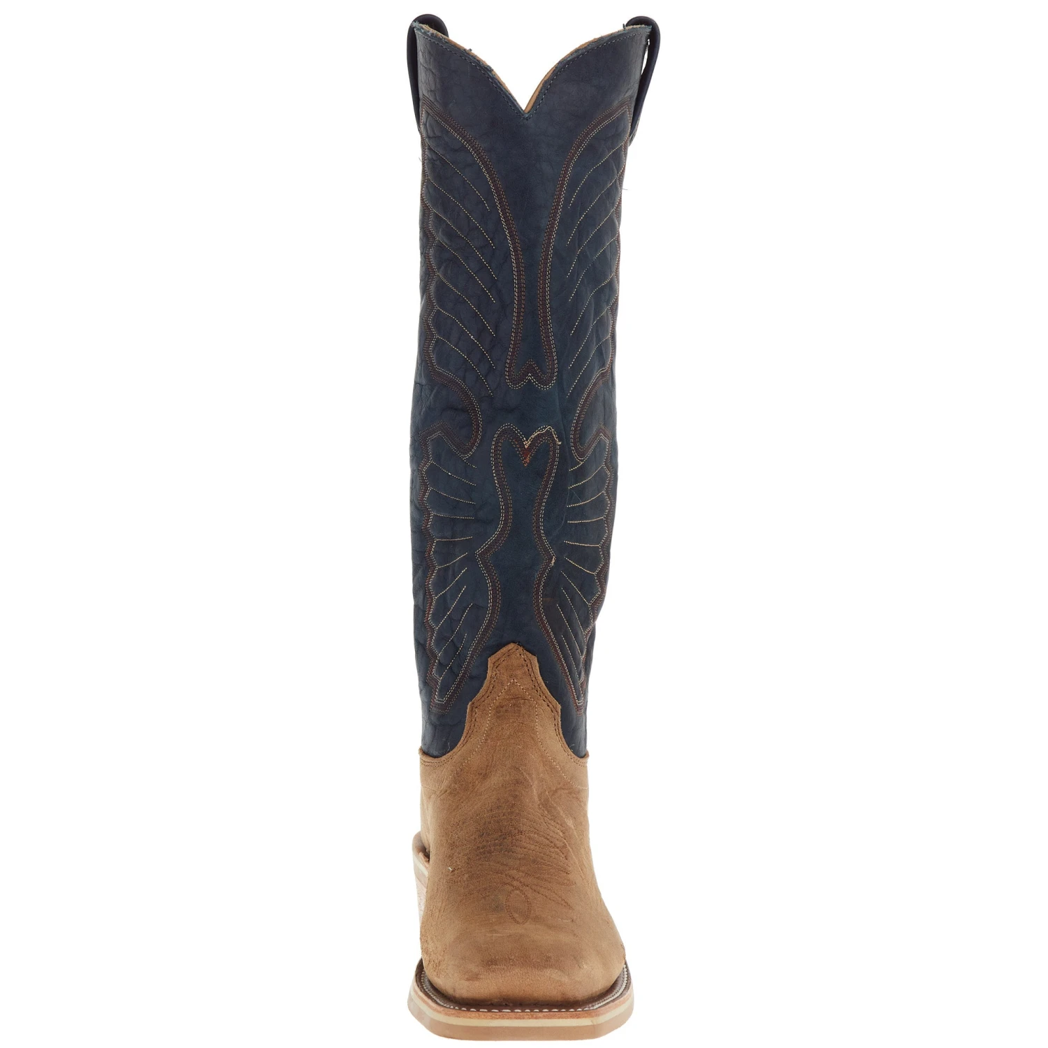 Olathe Boot Company Men`s Sand Angry Elk 16in Indigo Navajo Bison Top Cutter Toe Boot - Image 2